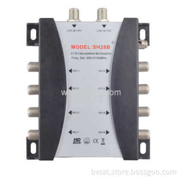 2 Inputs 8 Outputs Stand-alone Multiswitches For Satellite Tv Accessory 